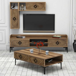 Hanah Home Samba - Conjunto de muebles de salón Nogal